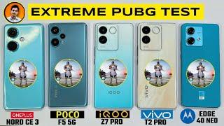 Vivo T2 Pro vs IQOO Z7 Pro vs Poco F5 vs Moto Edge 40 Pubg Test  Best Gaming Phone Under 25000 ??