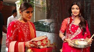 Shilpa shetty Raveena tandon and Other Bollywood Actress celebrate karva chauth