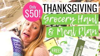 $50 Thanksgiving Grocery Shopping & Haul | FREE PRINTABLE $50 Thanksgiving Meal Plan & Grocery List