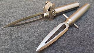 Two different homemade Ballistic Knives in Action