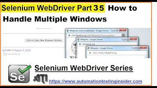 Selenium WebDriver | Part35 | How to Handle multiple windows in Selenium Webdriver