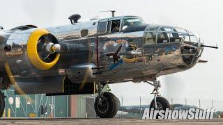 B-25 Mitchell Bomber Startup and Takeoff