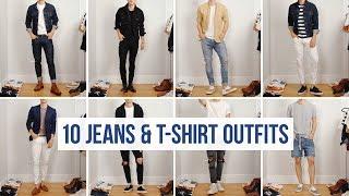 10 Easy Ways to Style Jeans with T-Shirts | Men’s Fashion | Casual Outfit Ideas