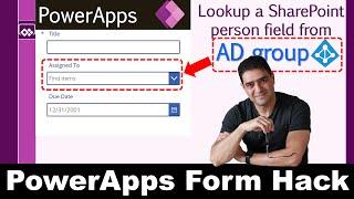 How to lookup SharePoint person field from ad group (in PowerApps)