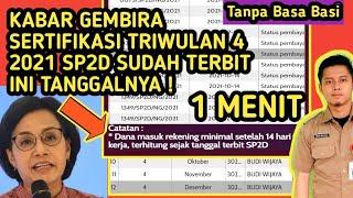 KABAR GEMBIRA SERTIFIKASI GURU TRIWULAN 4 TAHUN 2021 KAPAN CAIR CEK VIDEO INI NO SP2D SUDAH TERBIT