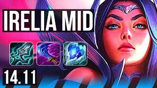 IRELIA vs KATARINA (MID) | 7 solo kills, 1200+ games | KR Master | 14.11