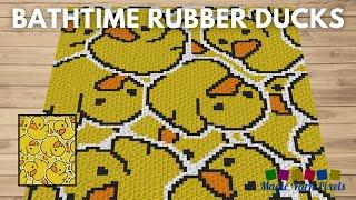 FREE GRAPH - Bathtime Rubber Ducks - C2C & Tapestry Crochet Pattern | Magic Yarn Pixels