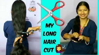 How to Cut Your Hair Straight at Home | My Long Haircut DIY at Home | Haircut‍️