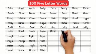 Five letter words 100 | 5 letter words A to Z | Five letter words in English . Part 2 #SEC