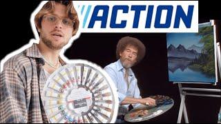 Bob Ross tutorial met ACTION spullen