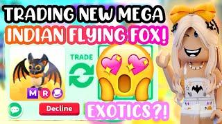 TRADING NEW MEGA NEON INDIAN FLYING FOX!️EXOTICS?!#adoptmeroblox #preppyadoptme #preppyroblox