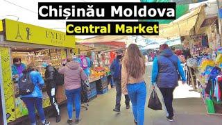 Chisinau, Moldova, Central Market, 4K Walking tour