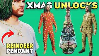 GTA 5 Online How to Unlock All NEW Xmas Clothing + Bonus Unlocks (Festive Penguin Onesie, Gold Star)