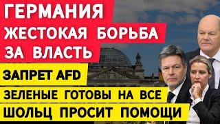 Германия. Жестокая борьба за власть. Зпрет АФД. Шольц просит помощи. Зеленые готовы на все.