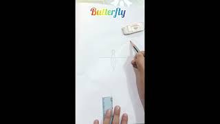 How to drow butterfly #drawing #2024shorts #step by step #RK Art