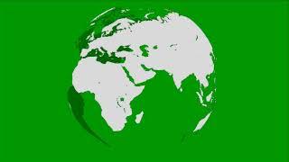 Rotating Globe HD green screen video footage 03