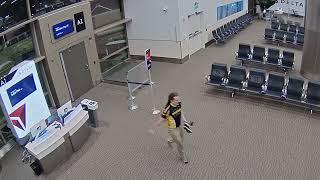 Videos show man trying to open secure airport doors & windows before death in airplane engine