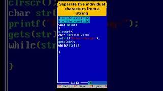 C Program to Separate the individual characters from a string Part 74 | C Programming #cprogramming