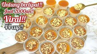 PUDDING KARAMEL VIRAL!! 1 RESEP JADINYA BANYAK 44 CUP || MODAL KECIL UNTUNG BERLIPAT