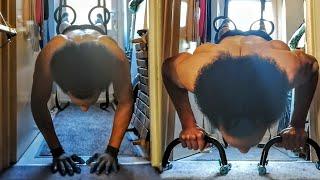 Decline Push Ups with Feet in Gym Rings | Upper Chest Exercise