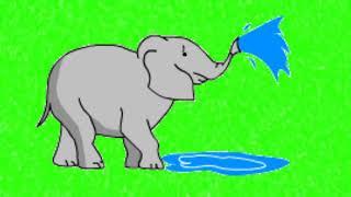 Green Screen Animasi Gajah Bergerak / Elephants Green Screen Animated Nocopyright