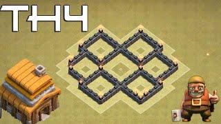 Clash of Clans (CoC) Town Hall 4 (TH4) Defense  BEST WAR Base Layout Defense Strategy