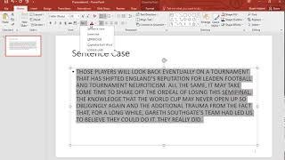 Microsoft PowerPoint - How to Change Text to Sentence Case