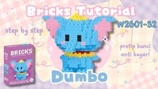 HOW TO BUILD DUMBO "GAJAH BIRU" BRICKS MINI LEGO W2601-32 | Bricks Tutorial (Bahasa Indonesia)