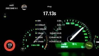 Z19DTH Saab 9-3 1.9 tid 294 hp, 613NM chip remap stage4+ acceleration launch 0-200 kmh DRAGY GPS.