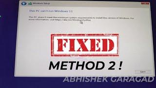 This PC can't run windows 11  | fixed method 2 !