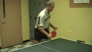 Backhand chop block played with long  pips