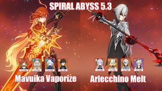 C0 Mulani Mavuika Vaporize & C0 Arlecchino Melt | Spiral Abyss 5.3 | Genshin Impact