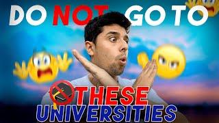 ️DO NOT GO TO THESE UNIVERSITIES AND COURSES️ (WORST DECISION)