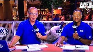 Braves Security Guy Faceplants on live TV Post Game