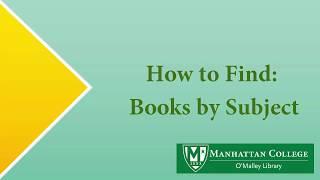 WATCH UPDATE INSTEAD - How to Find: Books by Subject
