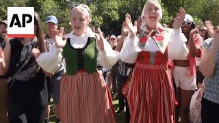 Midsummer celebrated with traditional festivities in Stockholm