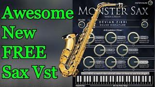 Cool New FREE Saxophone VST Plugin by Agus Hardiman w/ 8 Articulations - Monster Sax - Review & Demo