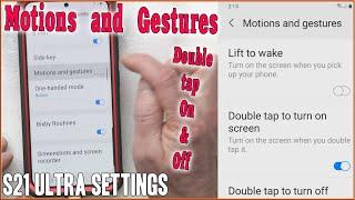 Galaxy S21 Ultra Motions and Gestures Settings  Double Tap