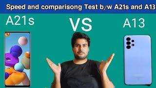 A13 vs A21s speed tes and detail comparison | battery drain and price