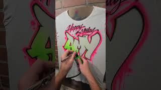 relaxing Airbrush Graffiti painting process 