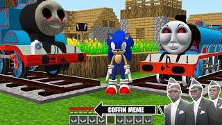 Return of THOMAS THE TANK ENGINE.EXE and FRIENDS in Minecraft - Coffin Meme SONIC vs PJ MASKS