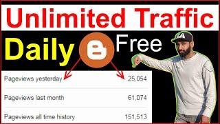 Increase Website Traffic Hindi (25k in One Day) - How to Get Unlimited Free Real Traffic