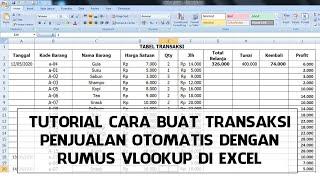 TUTORIAL CARA BUAT TRANSAKSI PENJUALAN OTOMATIS DENGAN RUMUS VLOOKUP DI EXCEL