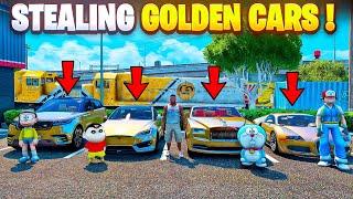 Golden Cars “” Stealing Challenge In GTA5 With Shinchan Doraemon Nobita & Ash Full Fun