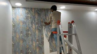 How to install Wallpaper on double wall | Step by step guide #wallpaper #homedecor