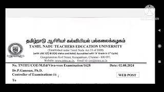 TNTEU New circular Latest Updates!! Aug 2024