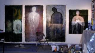 Contemporary artist Sergio Gomez in his Chicago Studio.