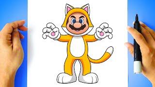 How to DRAW CAT MARIO from MOVIE