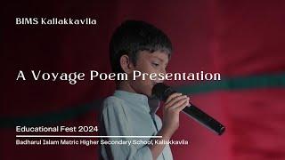 A Voyage Poem Presentation by Imtiaz Ahmad (4th std) | Education Fest 2024 | BIMS Kaliakkavila