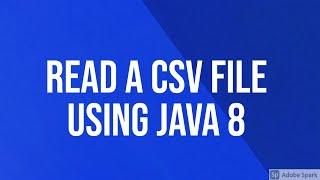 Read csv file using java 8